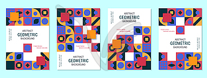 Modern geometric style flyer vector template collection - vector image