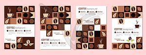 Coffee theme flyer vector template collection - vector clipart