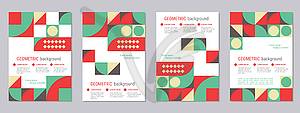 Modern geometric style flyer vector template collection - vector clipart