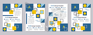 Modern geometric style flyer vector template collection - vector clip art