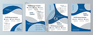 Modern geometric style flyer vector template set - vector clipart