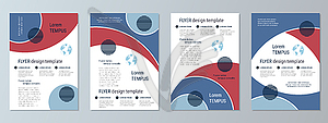 Modern geometric style flyer vector template set - vector clipart