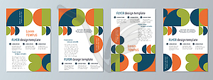 Modern geometric style flyer vector template set - vector clipart