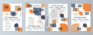 Modern geometric style flyer vector template set - vector clipart