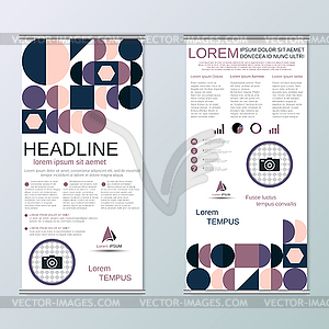 Modern roll-up banner vector design template - vector clipart / vector image