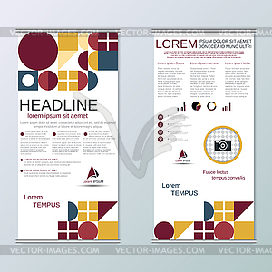 Modern roll-up banner vector design template - vector image