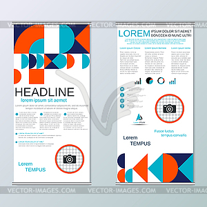 Modern roll-up banner vector design template - vector clipart