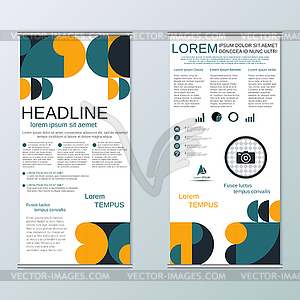 Modern roll-up banner vector design template - vector clipart