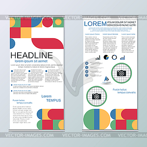 Modern roll-up banner vector design template - vector clipart