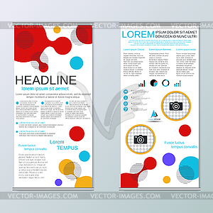 Modern roll-up banner vector design template - vector image