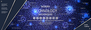 Modern technology style vector banner template - color vector clipart