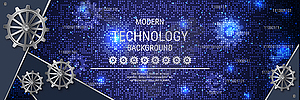 Modern technology style vector banner template - vector clip art