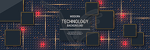 Modern technology style vector banner template - vector clip art