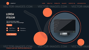 Modern trendy landing page vector design template - vector clip art