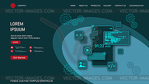 Modern trendy landing page - vector image