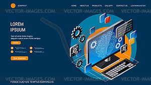 Modern trendy landing page - vector image