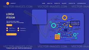 Modern trendy landing page - vector clipart