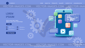 Modern trendy landing page - vector clipart