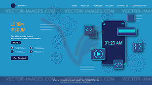 Modern trendy landing page - vector image