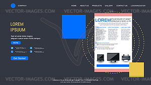 Modern trendy landing page - vector clip art