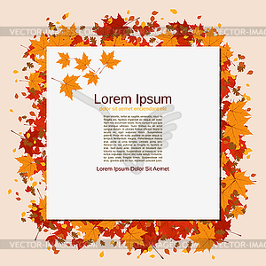 Autumn style background with colorful leaves - vector clipart