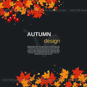 Autumn style background with colorful leaves - vector image