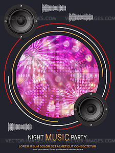 Векторный шаблон листовки для ночной музыкальной вечеринки - изображение в векторе / векторный клипарт