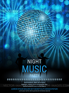 Night music party flyer vector template - vector clipart