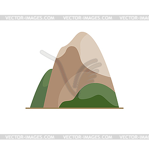 Mountain icon in flat style - vector EPS clipart