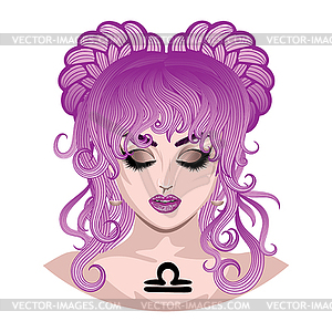 Libra zodiac girl - royalty-free vector clipart