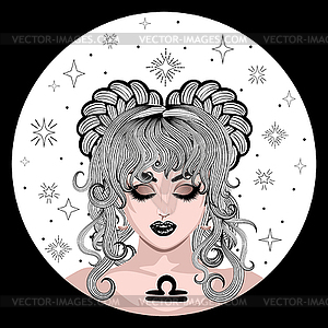 Libra zodiac girl - royalty-free vector image