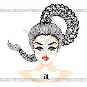 Scorpio girl avatar - vector image