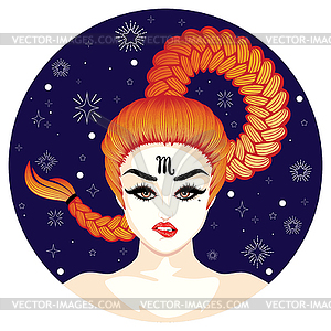 Scorpio girl avatar - vector clip art