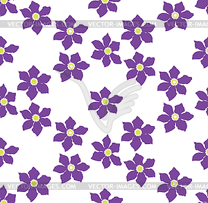 Retro pattern with clematis - vector clip art