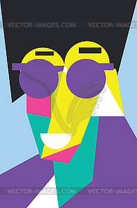 Men in sunglasses cubism style - vector clipart