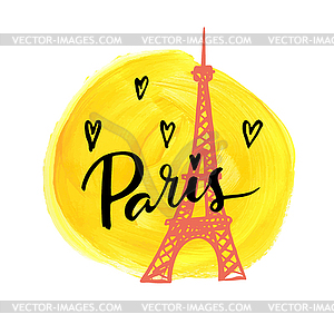 I love Paris. calligraphic card - vector image