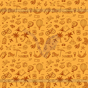 Travel seamless background - vector clipart / vector image