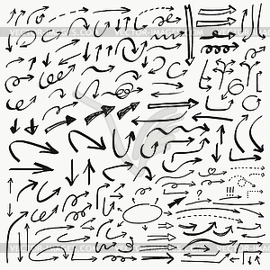 Sketch doodle arrows set - vector clipart / vector image