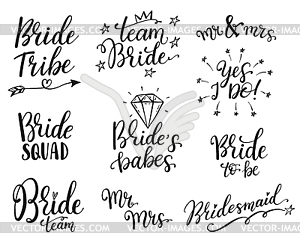 Bride Squad Lettering Wedding Decoration With Modern Calligraphy Stock  Illustration - Download Image Now - iStock