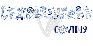 Panoramic banner for COVID-19 coronavirus header fo - vector image
