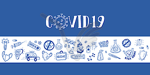 Panoramic banner for COVID-19 coronavirus header fo - vector image