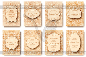 Retro card flyer pages ornament concept. Vintage ar - vector image