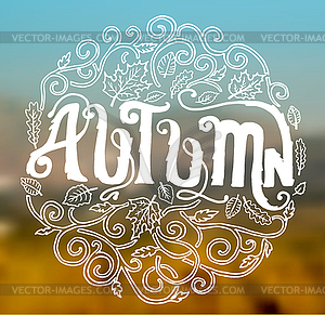 Autumn circle art decoration ornament background - vector clipart