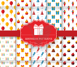 Collection set of happy birthday seamless pattern. - vector clipart