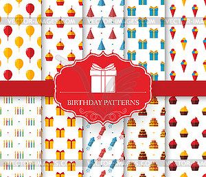 Collection set of happy birthday seamless pattern. - vector clipart