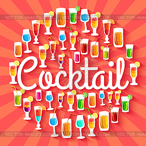 Colorful cocktail drink circle infographics templat - vector image