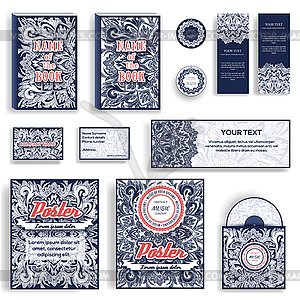 Corporate Identity templates set. decorative retro - vector image