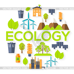 Ecology circle infographics template concept. - vector image