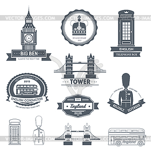 Country England label template of emblem element fo - stock vector clipart