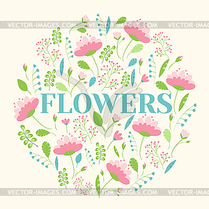 Pastel flower circle infographics template - vector image